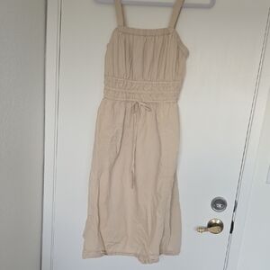 Universal Beige Gathered Waist Dress